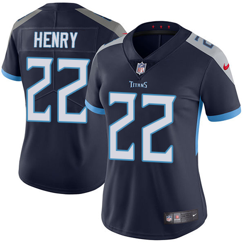 Nike Titans #22 Derrick Henry Navy Blue Team Color Women's Stitched NFL Vapor Untouchable Limited Jersey