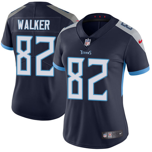 Nike Titans #82 Delanie Walker Navy Blue Team Color Women's Stitched NFL Vapor Untouchable Limited Jersey
