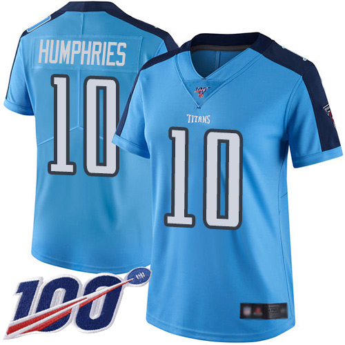 Nike Titans #10 Adam Humphries Light Blue Women's Stitched NFL Limited Rush 100th Season Jersey