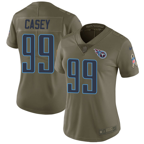 Nike Titans #99 Jurrell Casey Olive Women's Stitched NFL Limited 2017 Salute to Service Jersey