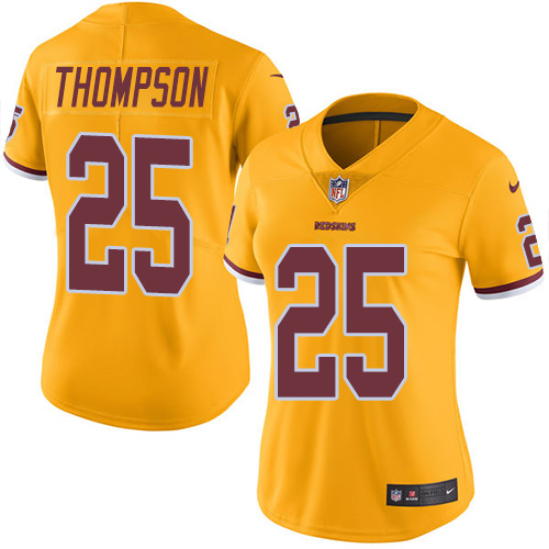 Nike Redskins #25 Chris Thompson Gold Women's Stitched NFL Limited Rush Jersey