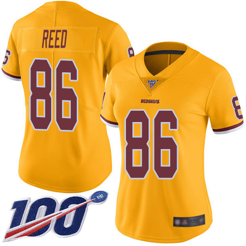 Nike Redskins #86 Jordan Reed Gold Women's Stitched NFL Limited Rush 100th Season Jersey