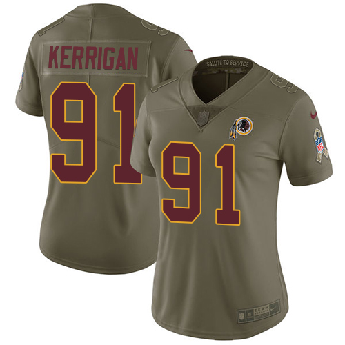 Nike Redskins #91 Ryan Kerrigan Olive Women's Stitched NFL Limited 2017 Salute to Service Jersey