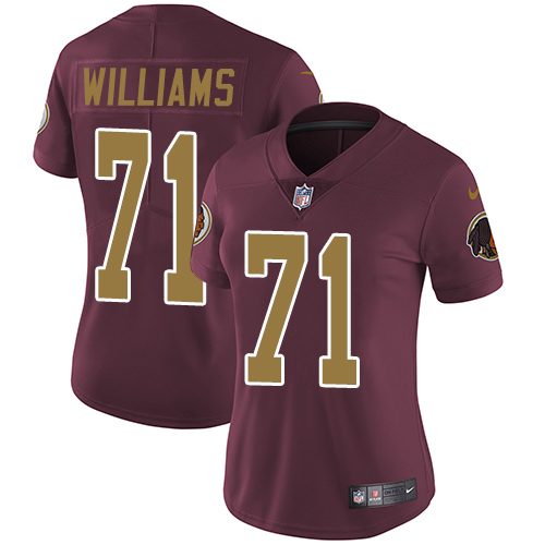 Nike Redskins #71 Trent Williams Burgundy Red Alternate Women's Stitched NFL Vapor Untouchable Limited Jersey