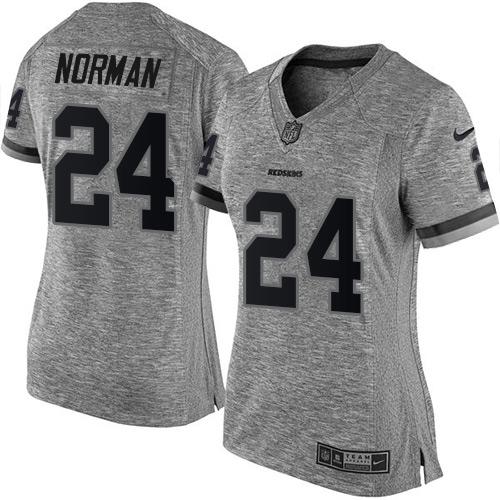 Nike Redskins #24 Josh Norman Gray Women's Stitched NFL Limited Gridiron Gray Jersey