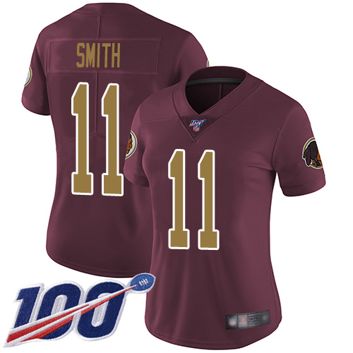 Nike Redskins #11 Alex Smith Burgundy Red Alternate Women's Stitched NFL 100th Season Vapor Limited Jersey