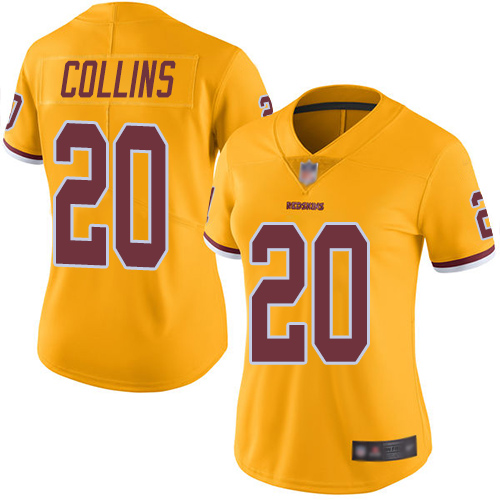 Nike Redskins #20 Landon Collins Gold Women's Stitched NFL Limited Rush Jersey