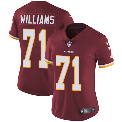 Nike Redskins #71 Trent Williams Burgundy Red Team Color Women's Stitched NFL Vapor Untouchable Limited Jersey