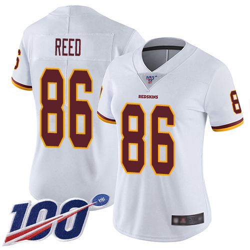 Nike Redskins #86 Jordan Reed White Women's Stitched NFL 100th Season Vapor Limited Jersey
