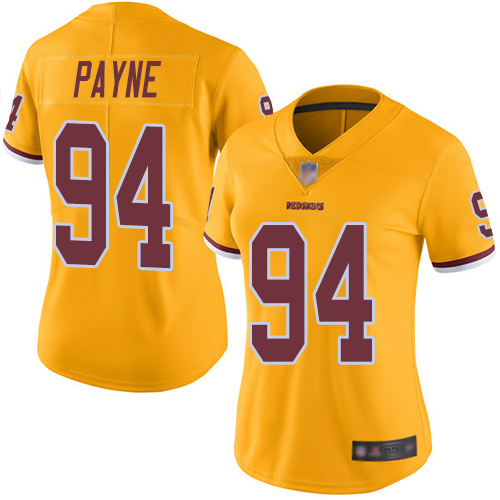 Nike Redskins #94 Da'Ron Payne Gold Women's Stitched NFL Limited Rush Jersey
