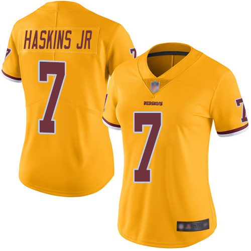 Nike Redskins #7 Dwayne Haskins Jr Gold Women's Stitched NFL Limited Rush Jersey