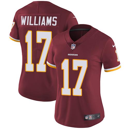 Nike Redskins #17 Doug Williams Burgundy Red Team Color Women's Stitched NFL Vapor Untouchable Limited Jersey