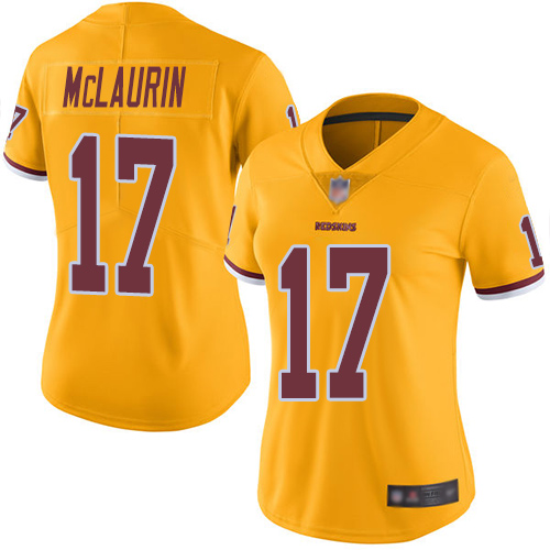 Nike Redskins #17 Terry McLaurin Gold Women's Stitched NFL Limited Rush Jersey