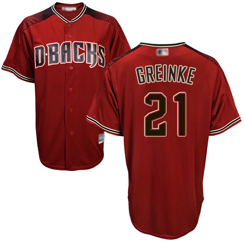 Diamondbacks #21 Zack Greinke Sedona Red Alternate Women's Stitched MLB Jersey