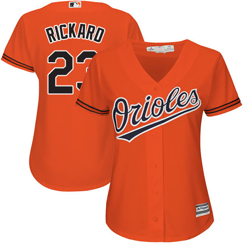 Orioles #23 Joey Rickard Orange Alternate Women's Stitched MLB Jersey