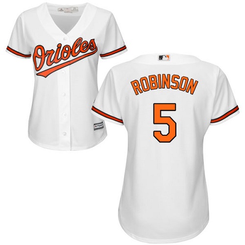 Orioles #5 Brooks Robinson White Home Women's Stitched MLB Jersey