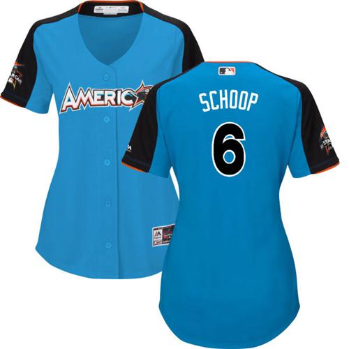 Orioles #6 Jonathan Schoop Blue 2017 All-Star American League Women's Stitched MLB Jersey