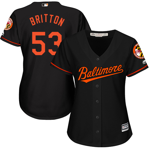 Orioles #53 Zach Britton Black Alternate Women's Stitched MLB Jersey