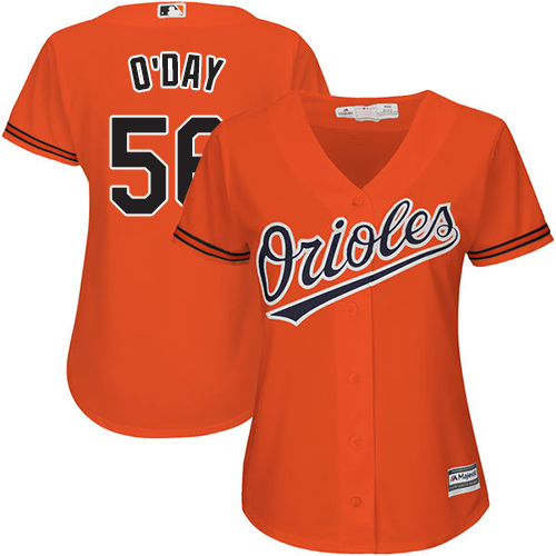 Orioles #56 Darren O'Day Orange Alternate Women's Stitched MLB Jersey