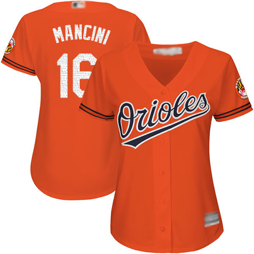 Orioles #16 Trey Mancini Orange Women's Alternate Stitched MLB Jersey