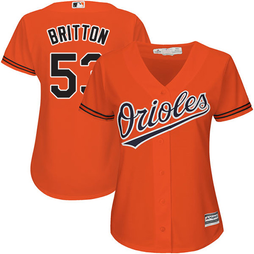 Orioles #53 Zach Britton Orange Alternate Women's Stitched MLB Jersey