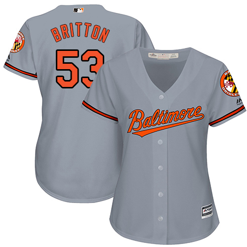Orioles #53 Zach Britton Grey Road Women's Stitched MLB Jersey