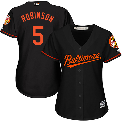Orioles #5 Brooks Robinson Black Alternate Women's Stitched MLB Jersey