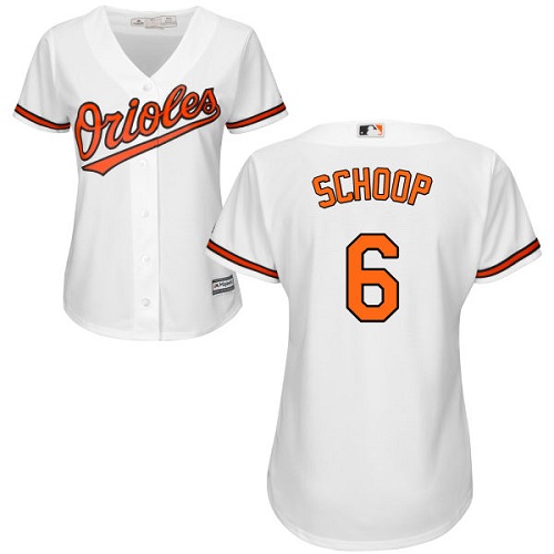 Orioles #6 Jonathan Schoop White Home Women's Stitched MLB Jersey