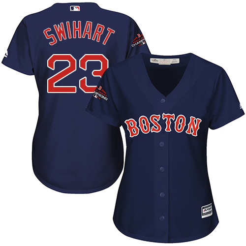 Red Sox #23 Blake Swihart Navy Blue Alternate 2018 World Series Champions Women's Stitched MLB Jersey