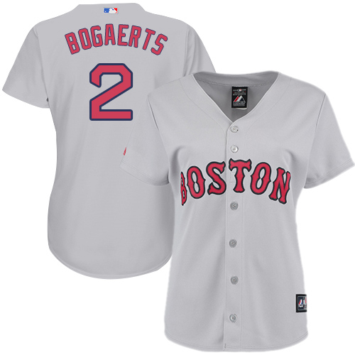 Red Sox #2 Xander Bogaerts Grey Road Women's Stitched MLB Jersey
