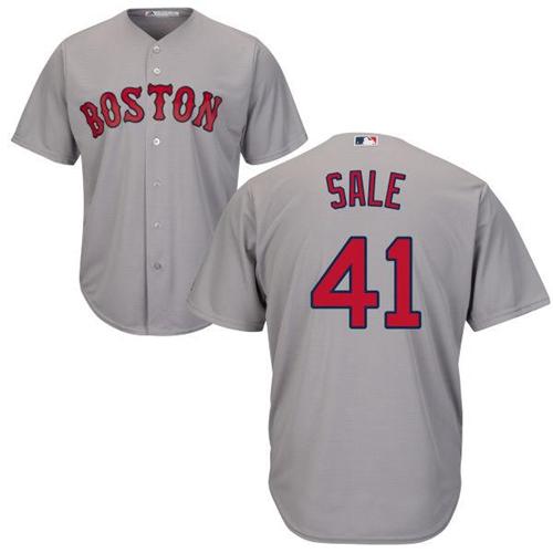 Red Sox #41 Chris Sale Grey Road Women's Stitched MLB Jersey