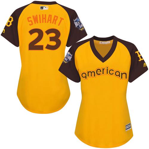 Red Sox #23 Blake Swihart Gold 2016 All-Star American League Women's Stitched MLB Jersey
