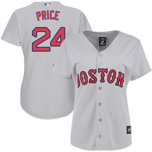 Red Sox #24 David Price Grey Road Women's Stitched MLB Jersey