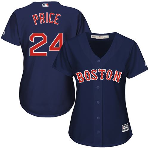 Red Sox #24 David Price Navy Blue Alternate Women's Stitched MLB Jersey