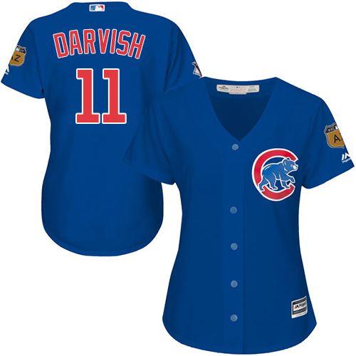 Cubs #11 Yu Darvish Blue Alternate Women's Stitched MLB Jersey