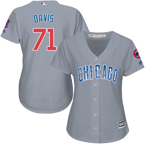 Cubs #71 Wade Davis Grey Road Women's Stitched MLB Jersey