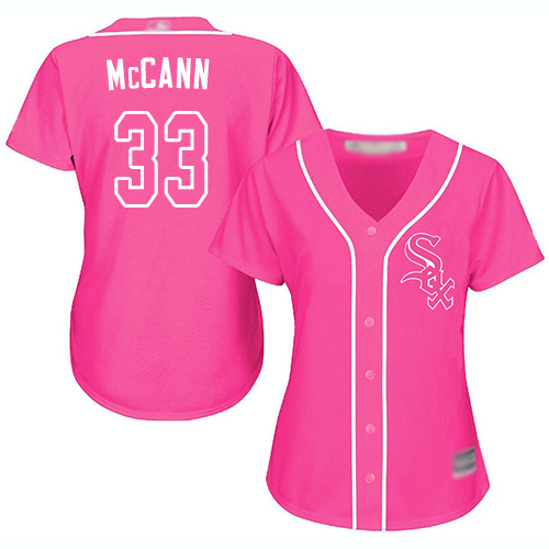 White Sox #33 James McCann Pink Fashion Women's Stitched MLB Jersey