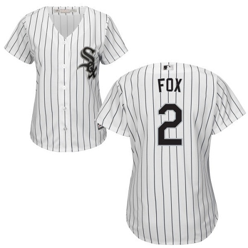 White Sox #2 Nellie Fox White(Black Strip) Home Women's Stitched MLB Jersey