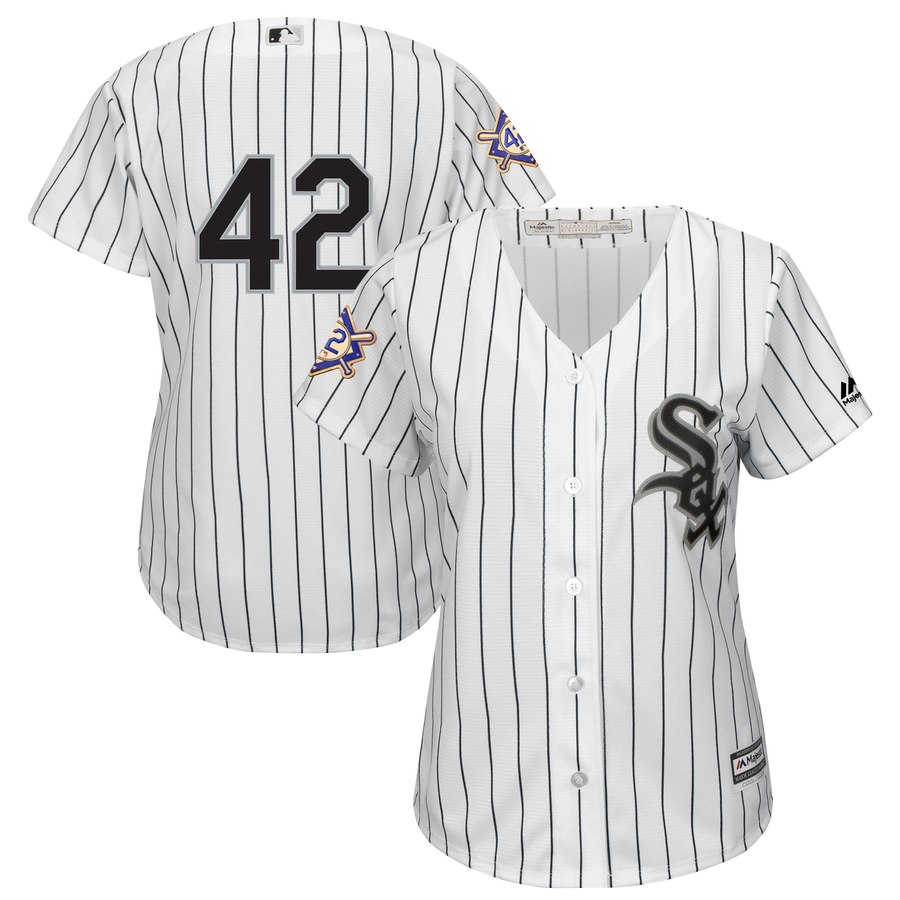 Chicago White Sox #42 Majestic Women's 2019 Jackie Robinson Day Official Cool Base Jersey White