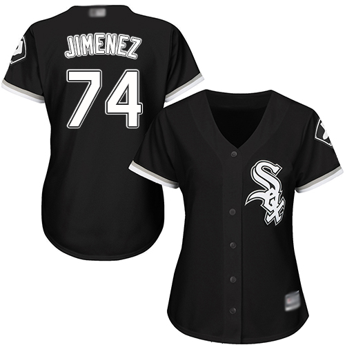 White Sox #74 Eloy Jimenez Black Alternate Women's Stitched MLB Jersey