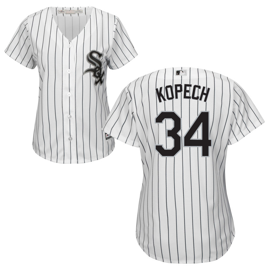 White Sox #34 Michael Kopech White(Black Strip) Home Women's Flexbase Authentic Collection Stitched MLB Jersey