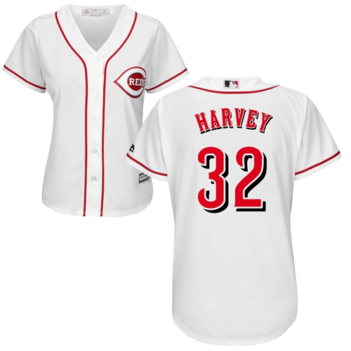 Reds #32 Matt Harvey White Home Women's Stitched MLB Jersey
