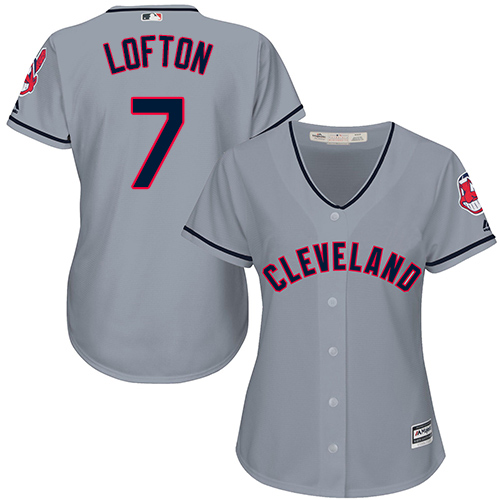 Indians #7 Kenny Lofton Grey Road Women's Stitched MLB Jersey