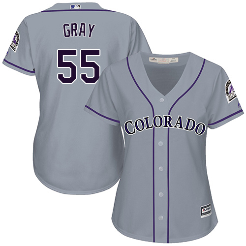 Rockies #55 Jon Gray Grey Road Women's Stitched MLB Jersey