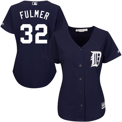 Tigers #32 Michael Fulmer Navy Blue Alternate Women's Stitched MLB Jersey