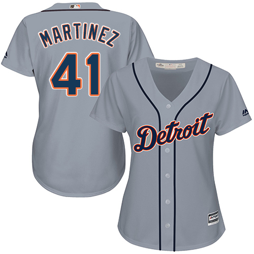 Tigers #41 Victor Martinez Grey Road Women's Stitched MLB Jersey