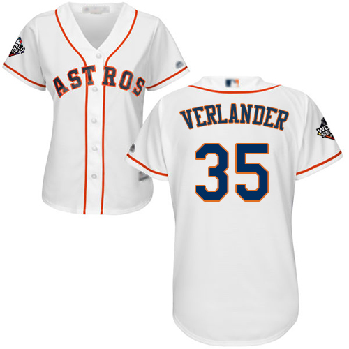 Astros #35 Justin Verlander White Home 2019 World Series Bound Women's Stitched MLB Jersey