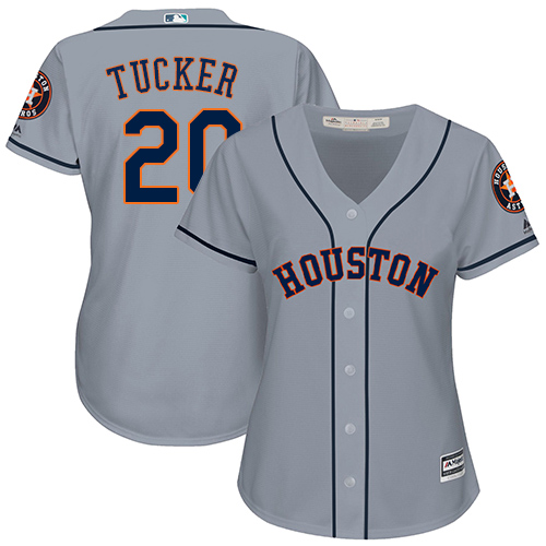 Astros #20 Preston Tucker Grey Road Women's Stitched MLB Jersey
