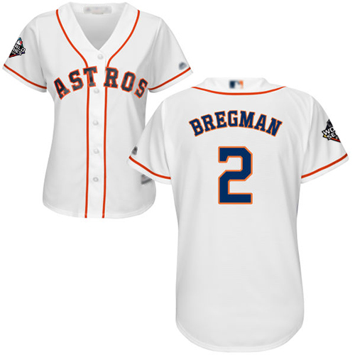 Astros #2 Alex Bregman White Home 2019 World Series Bound Women's Stitched MLB Jersey