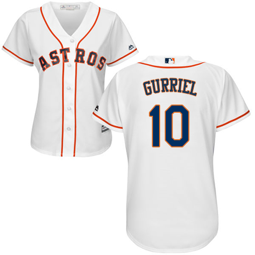Astros #10 Yuli Gurriel White Home Women's Stitched MLB Jersey